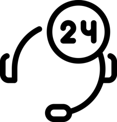 24 Hours Support Contour Svg Vector, Free Vectors File